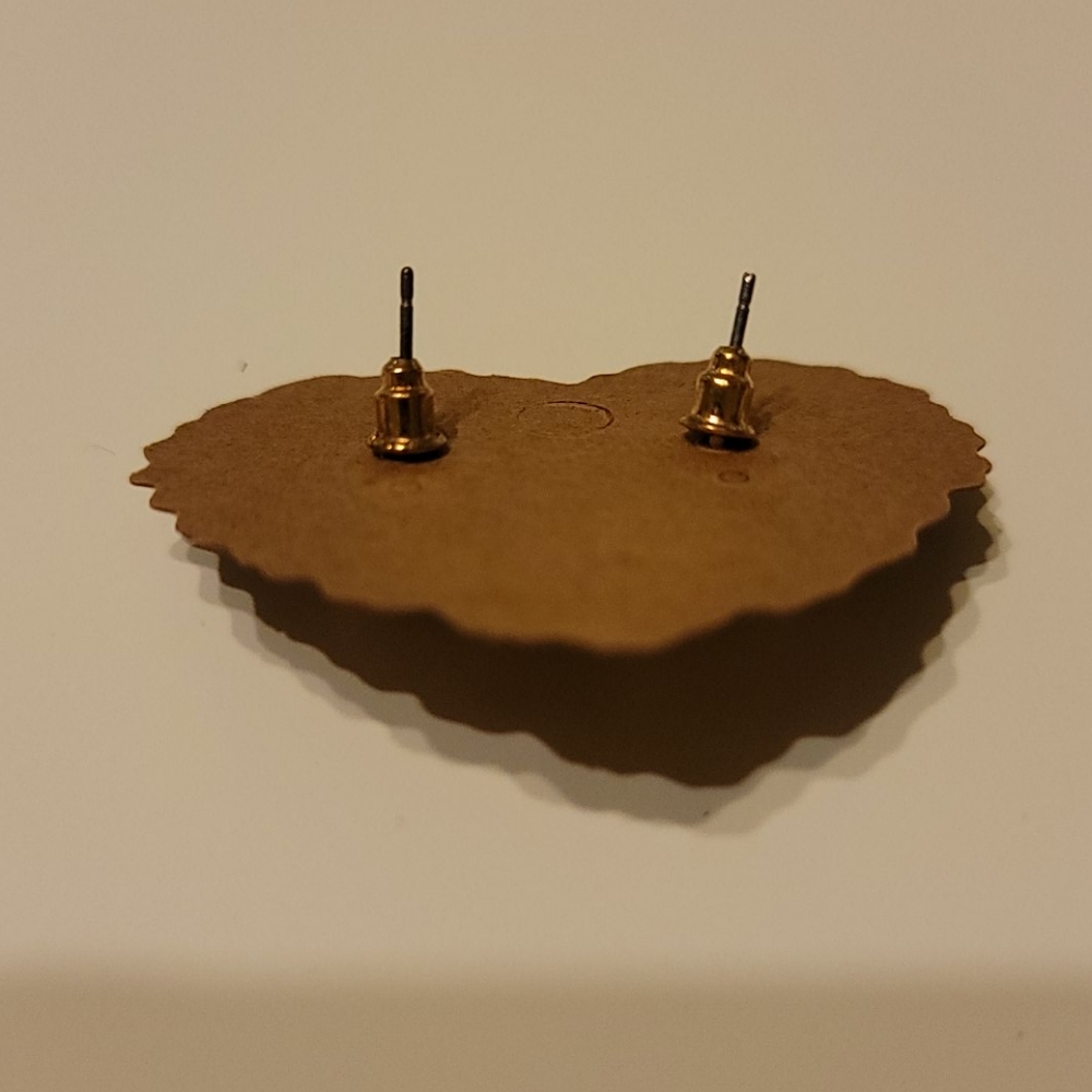 Pink Rose Stud Earrings - Picture 2 of 5